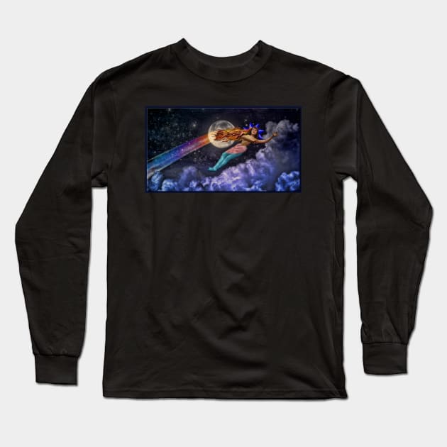 Georges Melies' The Shooting Star Long Sleeve T-Shirt by rgerhard